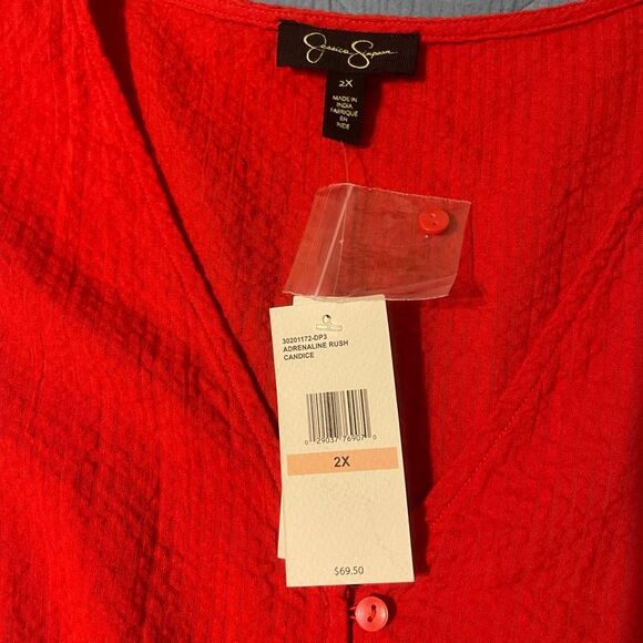 New Jessica Simpson Candice Blouse 2X - Picture 2 of 4